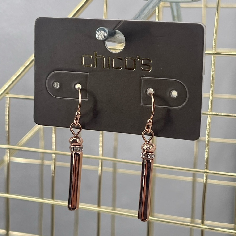 Chico's NWT Witney drop copper beaded dangle earrings